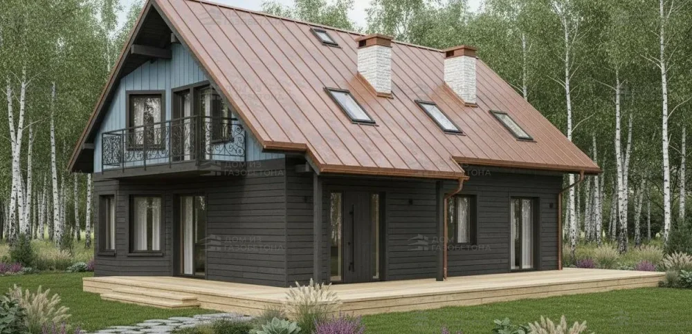 Проект Двухэтажный дом 13 на 10, 162 м2