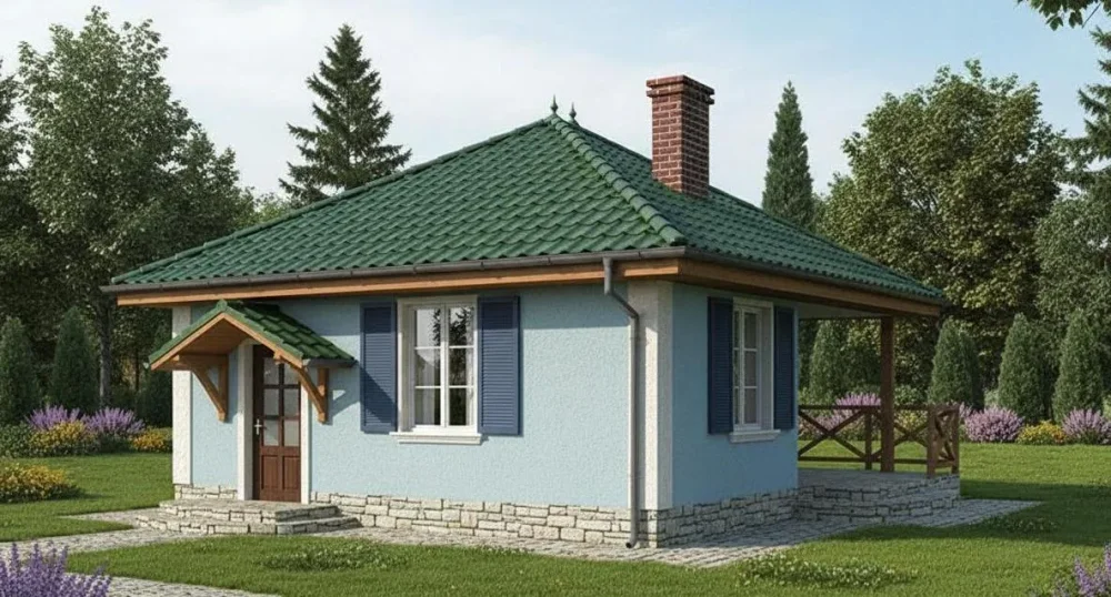 Проект Одноэтажный дом 7 на 7, 27 м2