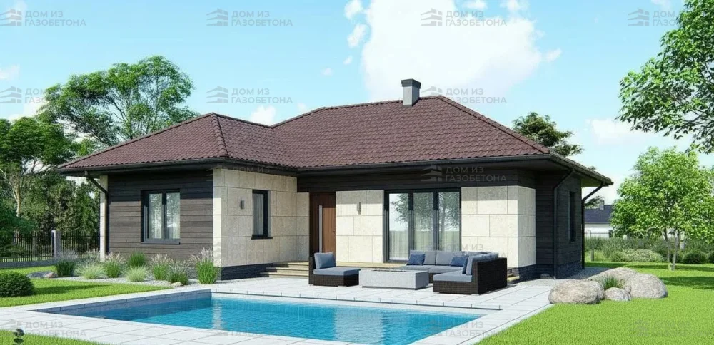 Проект Одноэтажный дом 11 на 12, 137 м2