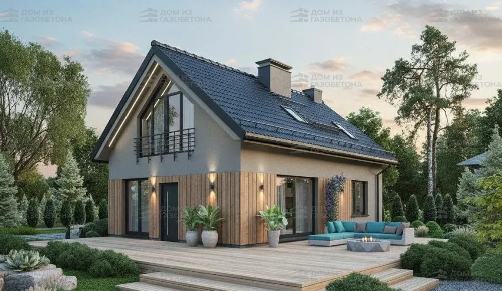 Проект Двухэтажный дом 11 на 8, 108 м2