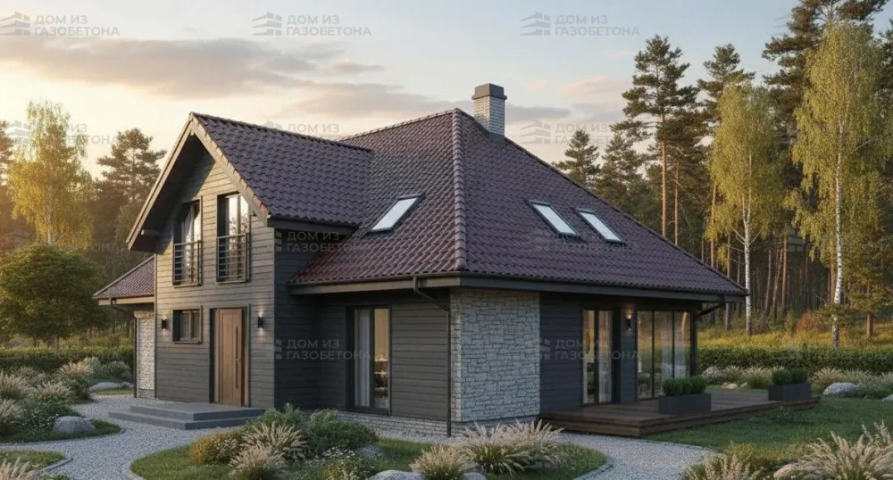 Проект Двухэтажный дом 16 на 10, 181 м2