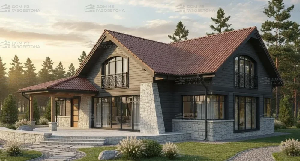 Проект Двухэтажный дом 25 на 16, 276 м2