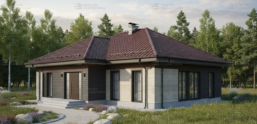 Проект Одноэтажный дом 15 на 12, 124 м2