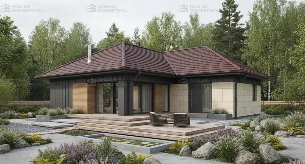 Проект Одноэтажный дом 13 на 19, 136 м2